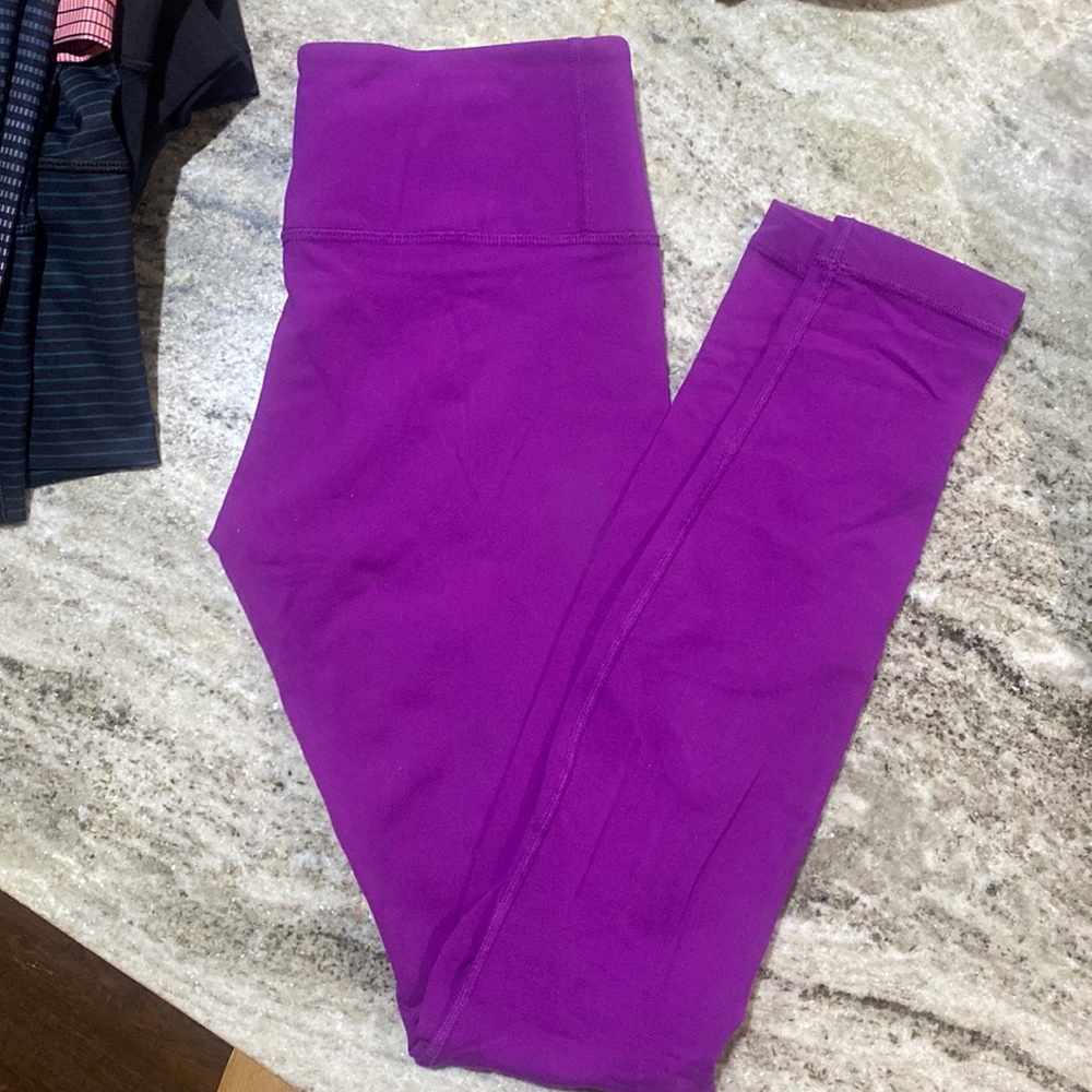 Lululemon wunder train high rise 25” moonlit magenta leggings